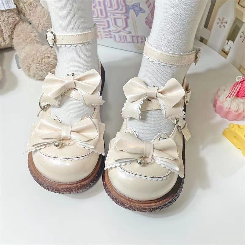 أحذية لوليتا الأميرة بأصابع كبيرة، أحذية جلدية صغيرة، أحذية لوليتا الجامعية، أحذية دمى بأصابع كبيرة، منصة دائرية - Image 1